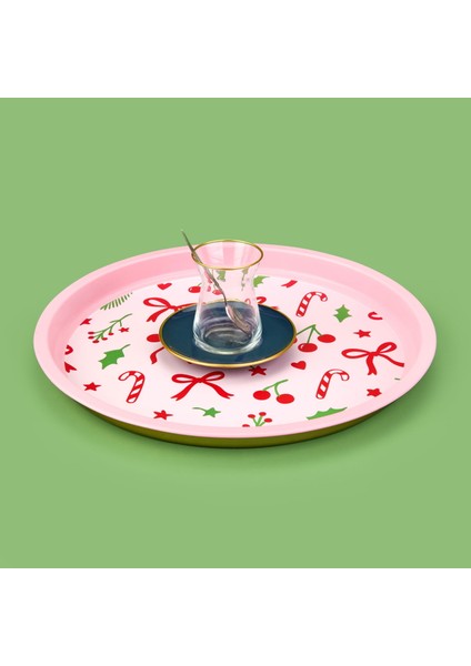 Kurdele Metal Tepsi - Pembe / Renkli fiyatları