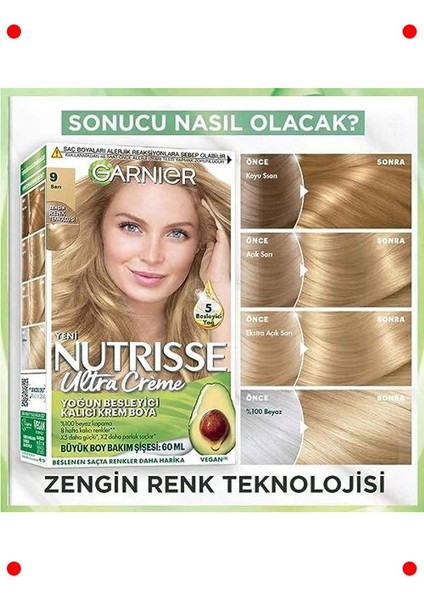 Yoğun Besleyici Kalıcı Krem Saç Boyası - 9 Sarı fiyatları