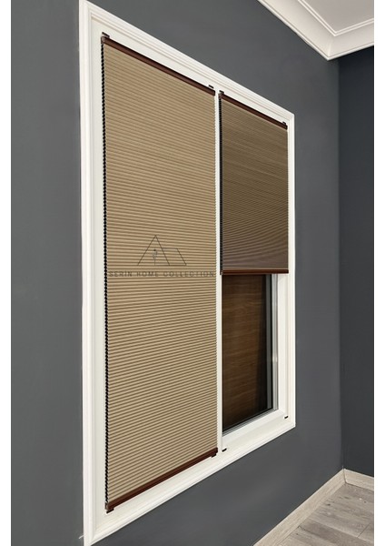 Honeycomb Kahverengi Plise Perde Karartma ve Isı Yalıtım Özellikli modelleri