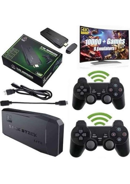 Game Stick 20000 Oyun Kablosuz Çift Kol Oyunlar Game Stick Atari 2.4g 4K fırsatları