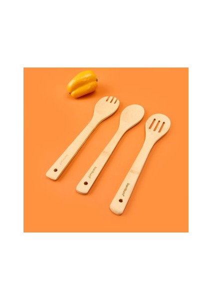 Ravili 3'lü Bambu Servis Seti - Açık Kahverengi fiyatları