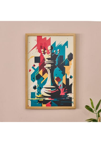Deco Şah Pano Tablo - Renkli - 40X60 cm