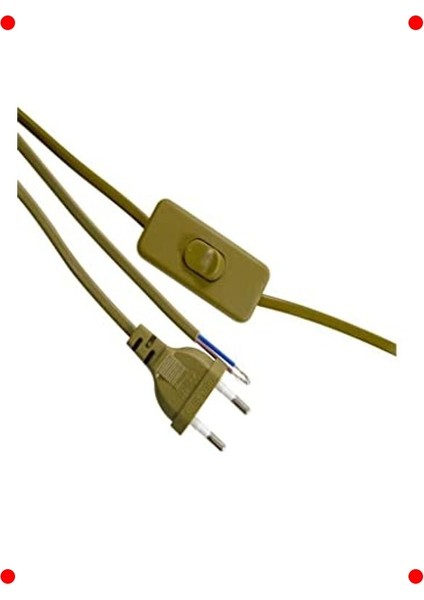 Fişli Abajur Kablosu, Altın Yeşil 2 Metre