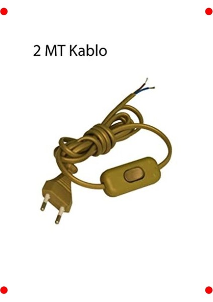 Fişli Abajur Kablosu, Altın Yeşil 2 Metre fırsatları