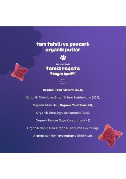 Humm Organik Pancarlı ve Tam Tahıllı Puflar 30 gr fırsatları