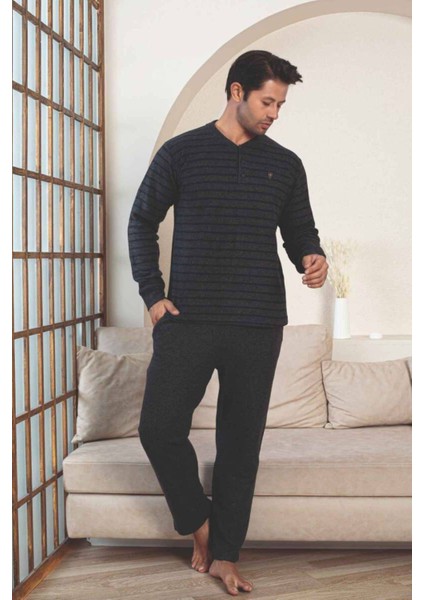 Erkek Eşofman Pijama Takımı - Lacivert Kışlık Şardonlu Selanik Kumaş 1220UK modelleri