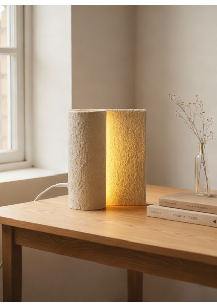 Ona Alçı Dokulu Dokunmatik LED Masa Lambası (16 x 20,5 Cm)