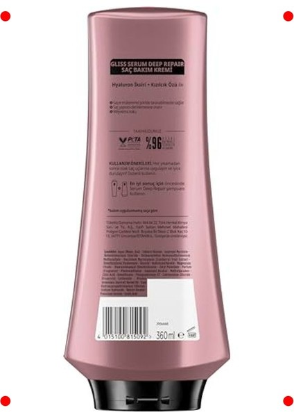 Onarıcı Saç Bakım Kremi - Derinlemesine Serum Etkisi 360 ml modelleri