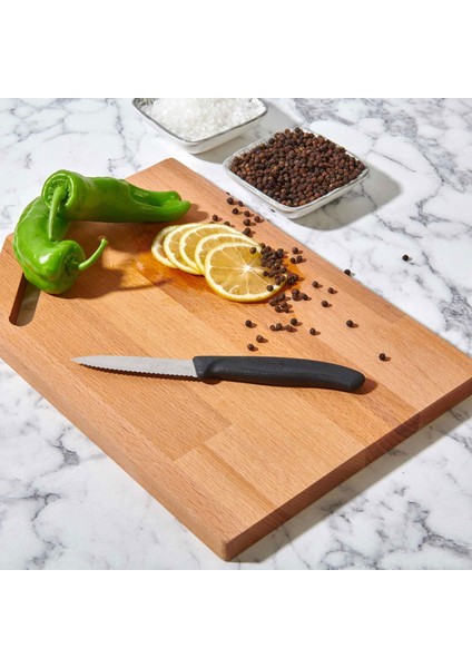 67633 Tırtıklı Soyma Bıçağı - Siyah - 8 cm