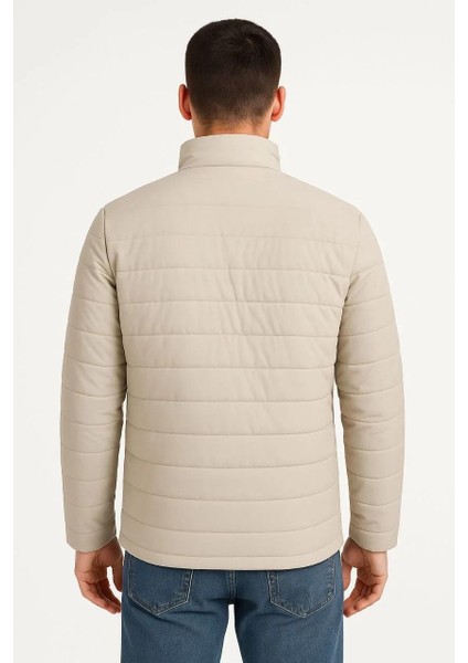 Erkek Bomber Mont Ceket – Su Itici Kumaş, Kapitone Astarlı, Fermuarlı, Kışlık - Bej fiyatları