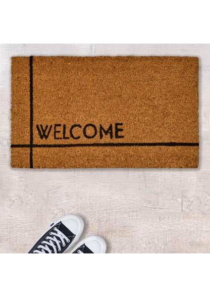 Home Welcome Kapı Önü Paspası - Bej - 35X60 cm