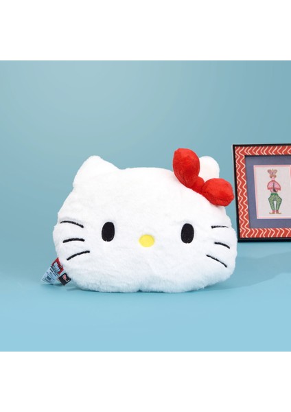 Hello Kitty Figürlü Yastık - Beyaz - 38X40 cm