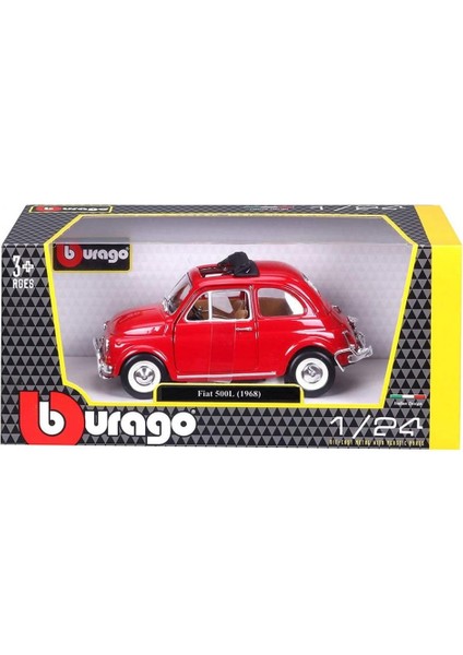22099 Burago Fiat 500L 168 Kırmızı 1:24 -Nessiworldman