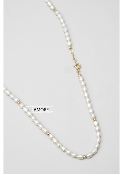 Doğal Inci Taşlı 42 cm 14 Ayar Sarı Altın Kolye modelleri