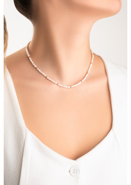 Doğal Inci Taşlı 42 cm 14 Ayar Sarı Altın Kolye fırsatları