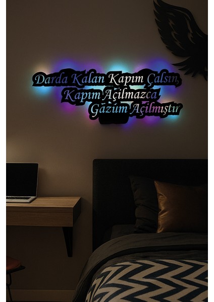 LED Işıklı Kişiye Özel Yazılar Dekoratif Tablo Duvar Dekorlu Gece Lambası indirimleri