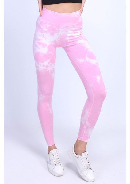 Toparlayıcı Batik Tayt Desenli Spor Tayt