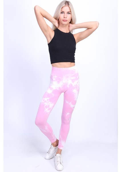 Toparlayıcı Batik Tayt Desenli Spor Tayt modelleri