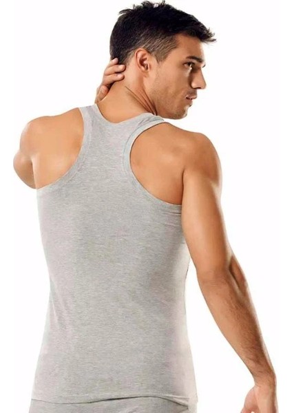 6'lı Erkek Gri Formen Rambo Sırtı Çarpaz Likralı Askılı Atlet fiyatları