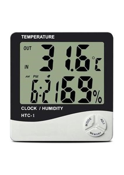 Nexoran® Bebek Odası Masaüstü Dijital Termometre Nem Ölçer Higrometre Saat indirimleri