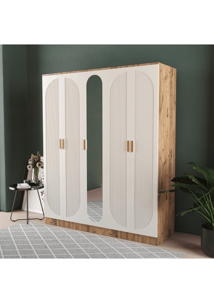 Soho 5 Kapaklı Eko Gardırop - Mdf Kapak