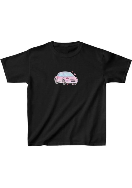 Unisex Çocuk Baskılı T-Shirt - Siyah