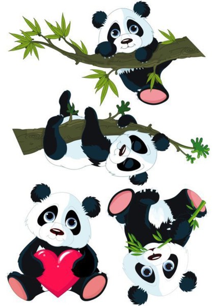 Panda Telefon Laptop Notebook Tablet Defter Matara Stiker Etiket ST2042