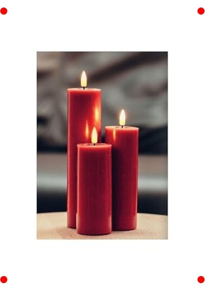 Bordo Renk Dekoratif LED Mum 5X20 cm fiyatları