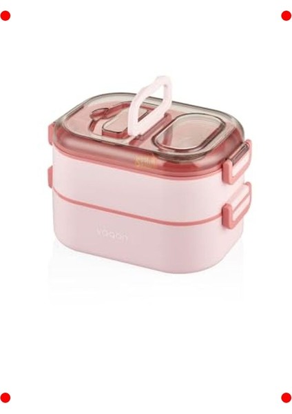 1000ML Çift Katlı 3 Bölmeli Çelik Yemek Kutusu - Lacivert