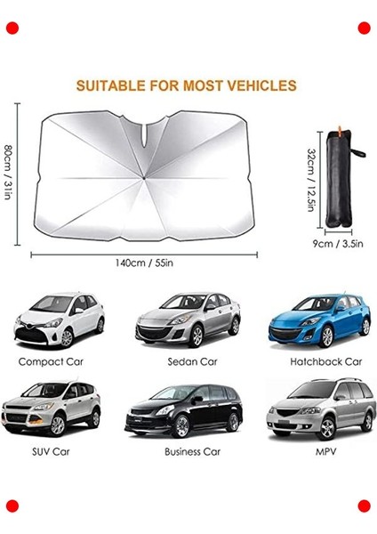 Katlanabilir Şemsiye Tip Ön Cam Güneşliği indirimleri