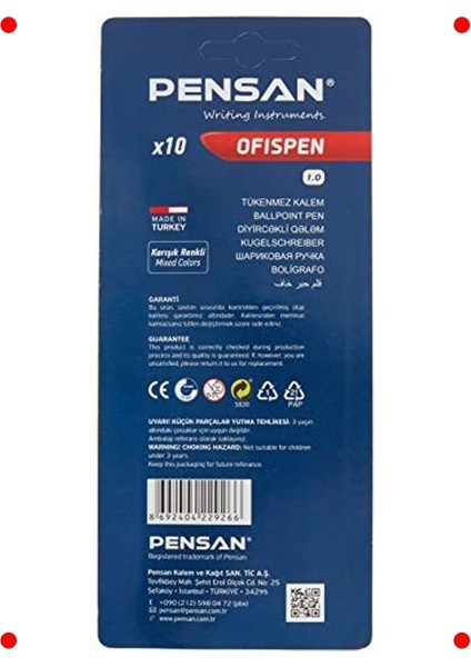 10'lu Çok Renkli Tükenmez Kalem Seti, 1 mm fiyatları