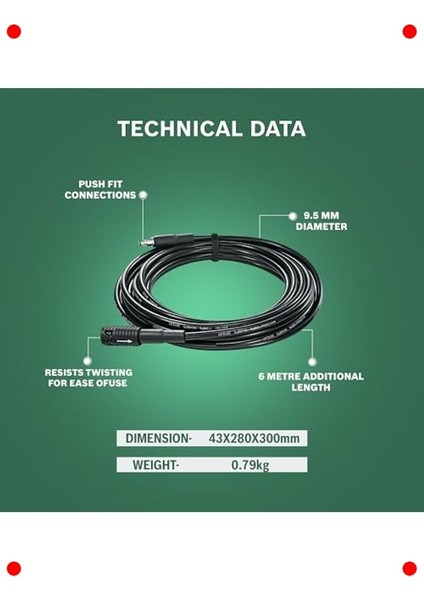 Basınçlı Yıkama Hortum Uzatması - 6 Metre (160 Bar'a Kadar) indirimleri
