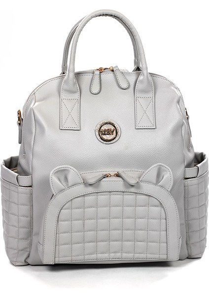 M&y Kitty Deri Anne Bebek Bakım Sırt Çantası 7271 Gri modelleri