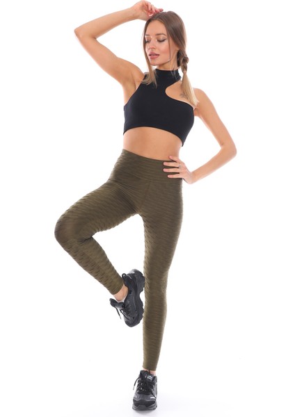 Kabartmalı Kumaş Ekstra Yüksek Bel Günlük Tayt fiyatları