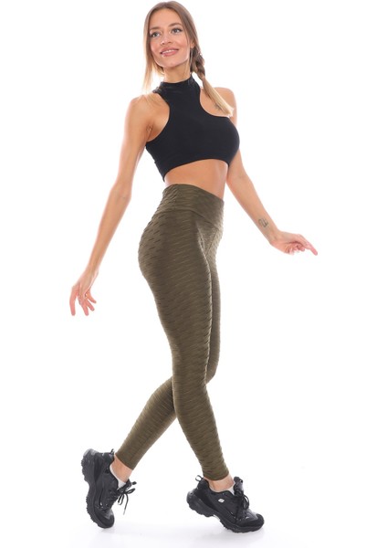 Kabartmalı Kumaş Ekstra Yüksek Bel Günlük Tayt modelleri