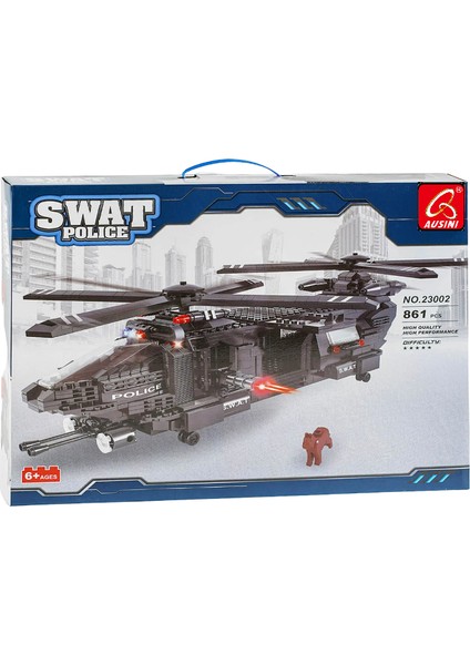 Ausini Swat Police 853 Parça Çift Pervaneli Operasyon Helikopteri