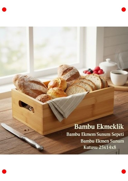 Bambu Ekmek Kutusu & Sunum Sepeti 25X14X8 cm fiyatları