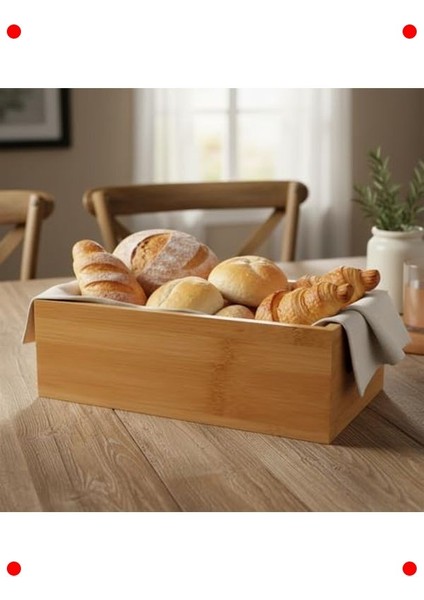 Bambu Ekmek Kutusu & Sunum Sepeti 25X14X8 cm fırsatları
