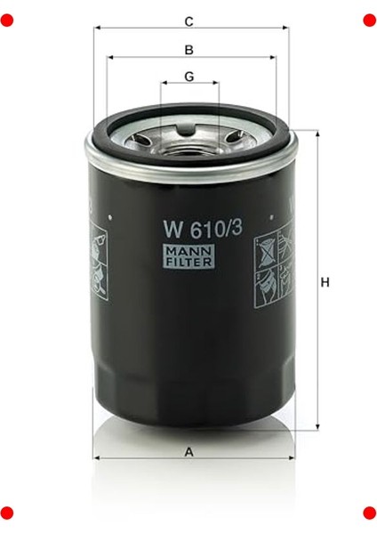 Araç Yağ Filtresi W 610/3 (Uyumlu Model) modelleri