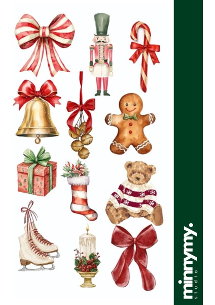 New Year Collection Sticker, Çıkartma, Ajanda, Günlük, Planlayıcı, Bullet Journal ,scrapbook