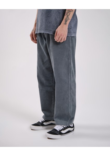 Fitilli Kadife Loose Fit Beli Lastikli Pantolon