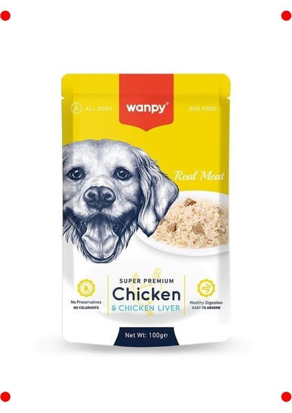 Köpekler Için Tavuk & Ciğerli Yaş Mama 100 gr