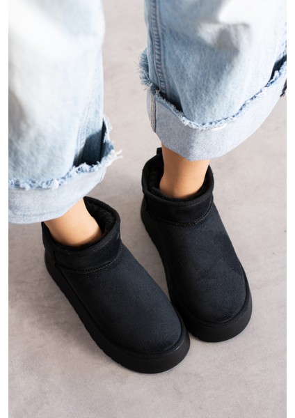 Kadın Taba Mini Süet Içi Kürklü Yüksek Kalın Taban Kışlık Bot modelleri