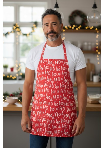Unisex Mutfak Önlüğü Aşçı Önlüğü Yeni Yıl Yılbaşı Noel Baba