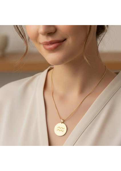 316L Çelik Kova Burcu Kadın Kolye – Zodyak Serisi – Altın Kaplama