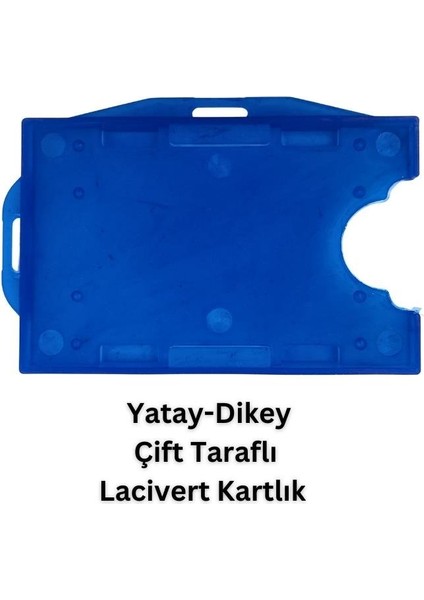 Lacivert Yatay Dikey Çift Taraflı Kart Koruyucu
