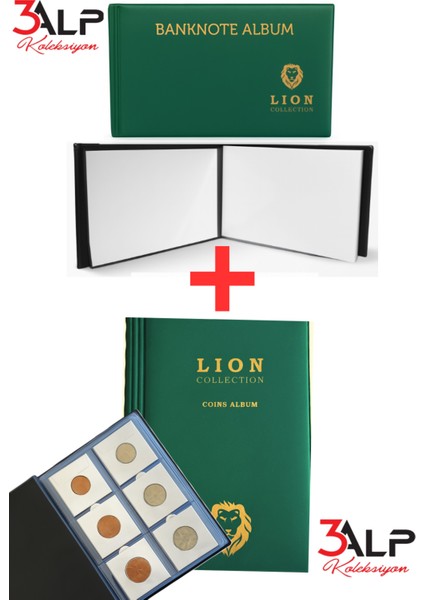 Mini Cep Albümü Seti-72 Gözlü Kapamalı Madeni ve Mini Kağıt Para Cep Defteri Albümü (2’li Set)