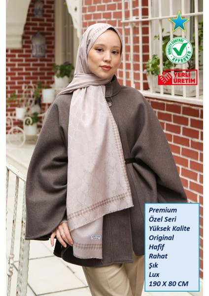 Hint Ipek Premium Lux Original Monogram Şal (Ipek Vual, Özel Seri, Yüksek Kalite, Hafif, Rahat, Şık, Tesettür Giyim, Shawl, Hijab)
