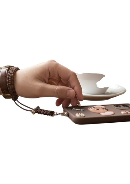Kahverengi Bileklik Telefon El Askısı Tüm Kılıflara Uyumlu