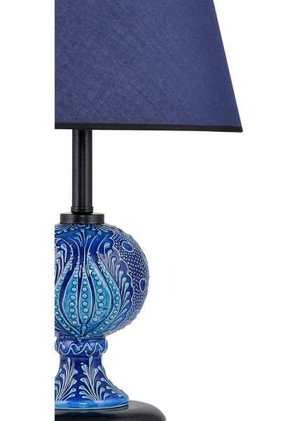 Light Sardes Çini Detaylı Seramik Abajur - Mavi Şapka / Siyah Ayak modelleri